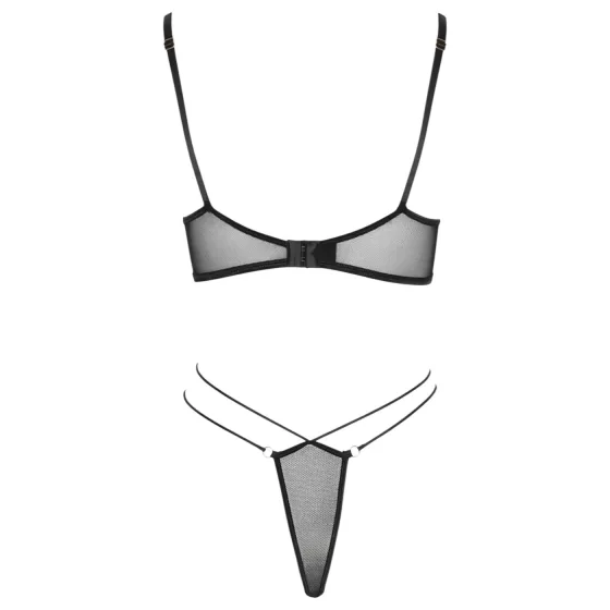 Cottelli - Sheer Lace Bra Set (Black) - M