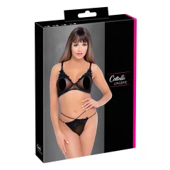 Cottelli - Sheer Lace Bra Set (Black) - XL