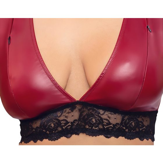 Cottelli Bondage Plus Size - Lace Bra Set (Red)