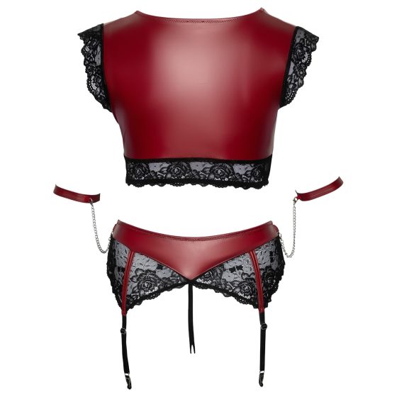Cottelli Bondage Plus Size - Lace Bra Set (Red)