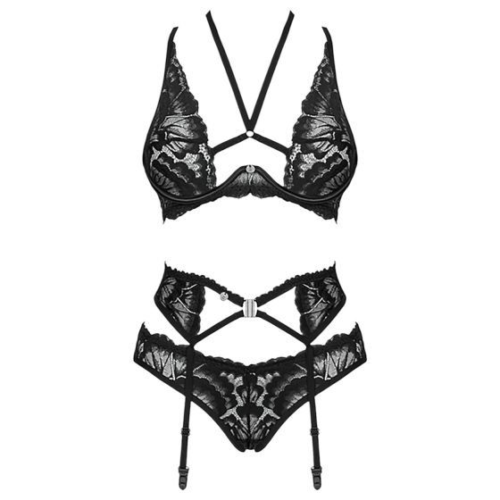 Obsessive Alessya - Black Lace Lingerie Set