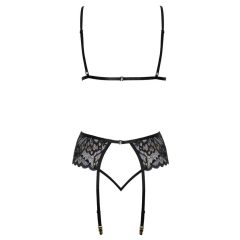 Kissable - embroidered lingerie set (black)