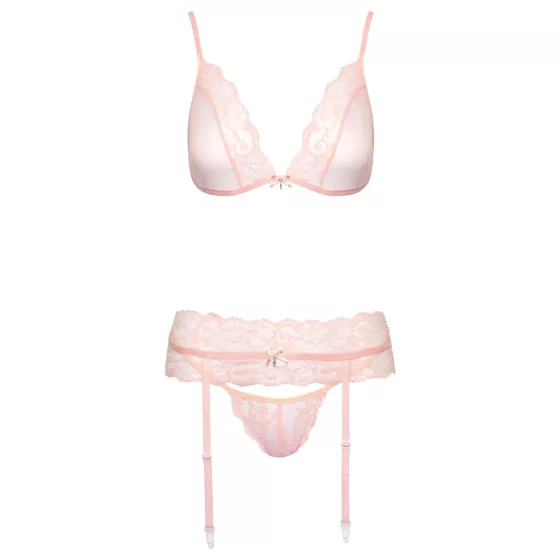 Kissable - Lace Lingerie Set (Pink)  - L/XL