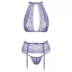 Kissable - lace lingerie set (purple) - L/XL