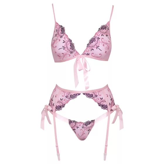 Kissable - Rose Embroidered Lingerie Set (Pink) 