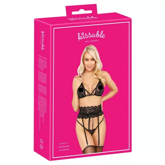 Kissable - Waistband Bra Set (Black) 