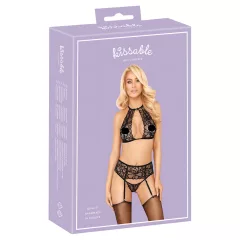 Kissable - Halter Neck Lace Bra Set (Black) - L/XL