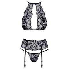 Kissable - Halter Neck Lace Bra Set (Black) - L/XL