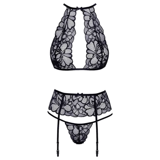 Kissable - Halter Neck Lace Bra Set (Black) - L/XL