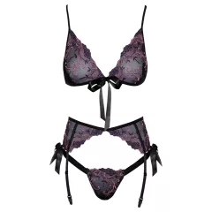 Kissable - Pink and Purple Embroidered Bra Set (Black) 