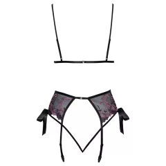 Kissable - Pink and Purple Embroidered Bra Set (Black) 