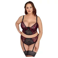 Cottelli Plus Size - adjustable bra set (red)