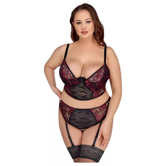 Cottelli Plus Size – Bra Set (Red)