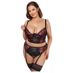 Cottelli Plus Size - adjustable bra set (red)