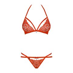 Obsessive 838-SET-3 - Strappy Lace Bra Set (Red)