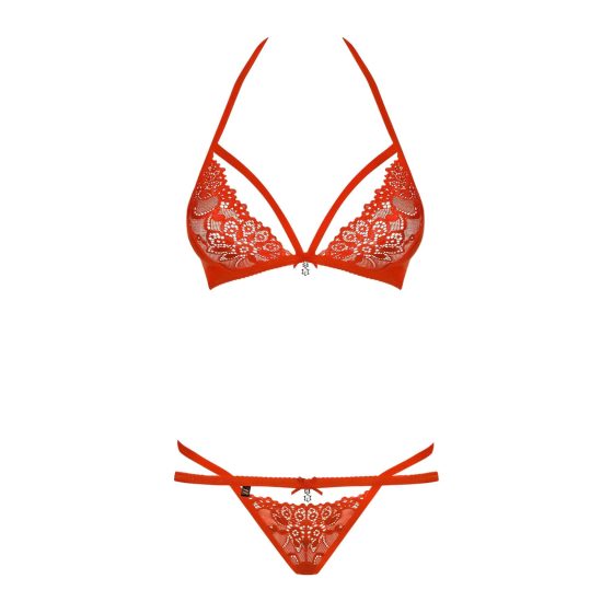 Obsessive 838-SET-3 - Strappy Lace Bra Set (Red)