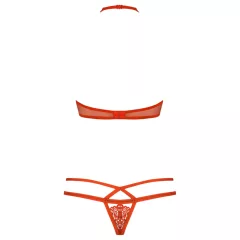 Obsessive 838-SET-3 - Strappy Lace Bra Set (Red) - L/XL