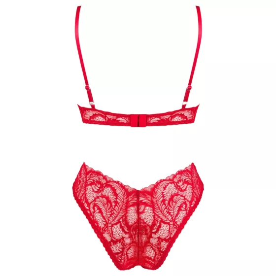 Obsessive Atenica - Cross-Strap Lingerie Set (Red) - M/L