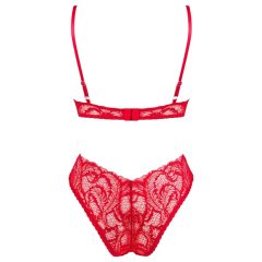 Obsessive Atenica - Cross-Strap Lingerie Set (Red)