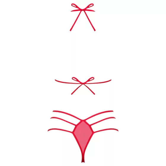 Obsessive Giftella - Bow Lingerie Set (Red)