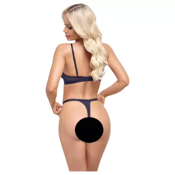 Cottelli Party - Lace-Up Bra Set (Black) - 80C/M