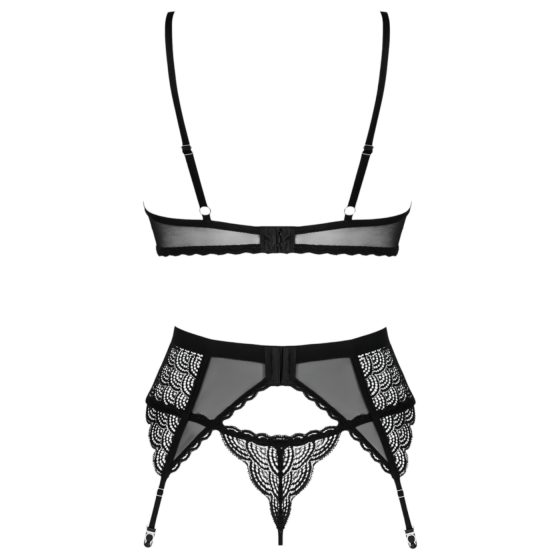 Obsessive Chemeris - Black Bra Set with Garter Belt