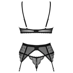 Obsessive Chemeris - Bra Set with Garter (Black) - XL/XXL