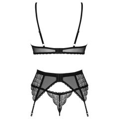 Obsessive Chemeris - Black Bra Set with Garter Belt