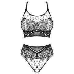 Obsessive K103 - Stretch Fishnet Open Set (Black) - S-L