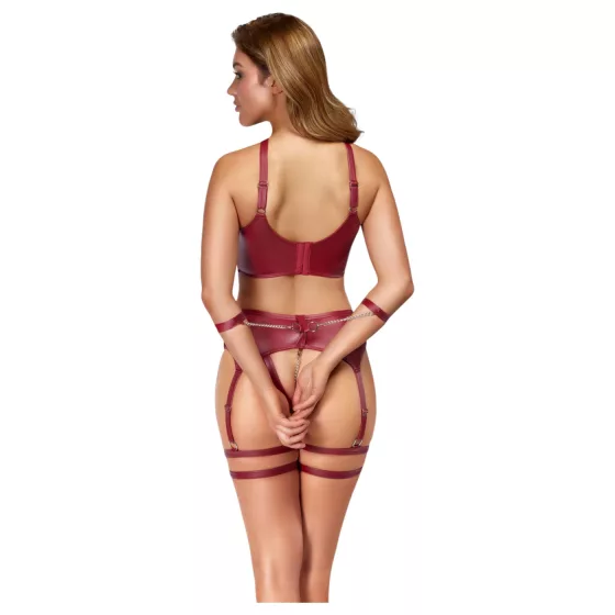 Cottelli Bondage - Cross-Strap Bra Set (Red)
