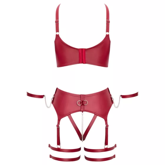 Cottelli Bondage - Cross-Strap Bra Set (Red)