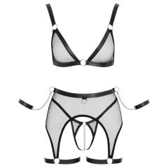 Cottelli Bondage - Sheer Mesh Set with Chains (Black)