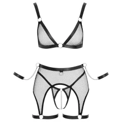 Cottelli Bondage - Sheer Mesh Set with Chains (Black)