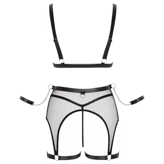 Cottelli Bondage - Sheer Mesh Set with Chains (Black) - M
