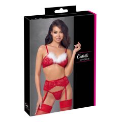 Cottelli - Lacy Santa Bra Set (Red)