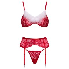 Cottelli - Lacy Santa Bra Set (Red)