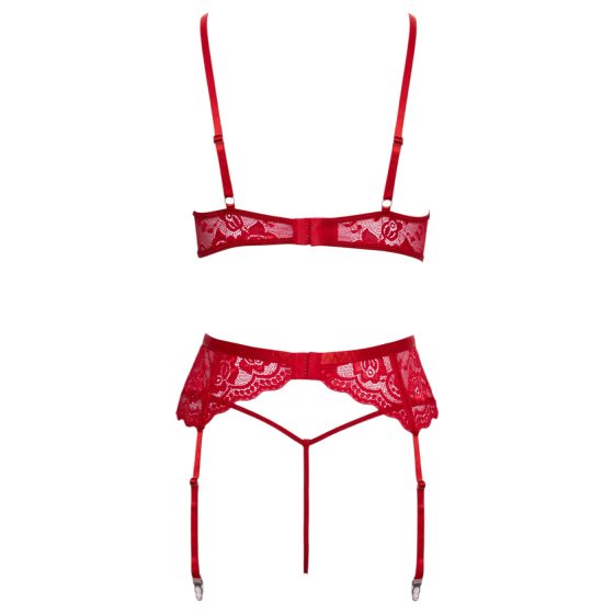 Cottelli - Lace Christmas Bra Set (Red)