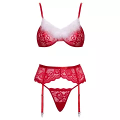 Cottelli - Lace Christmas Bra Set (Red) - L/XL