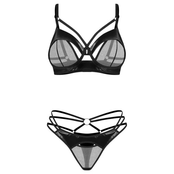 Obsessive Dominna - Strappy Bra Set (Black)
