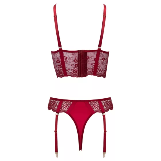 Cottelli - two‑piece lace suspender set (red) - L