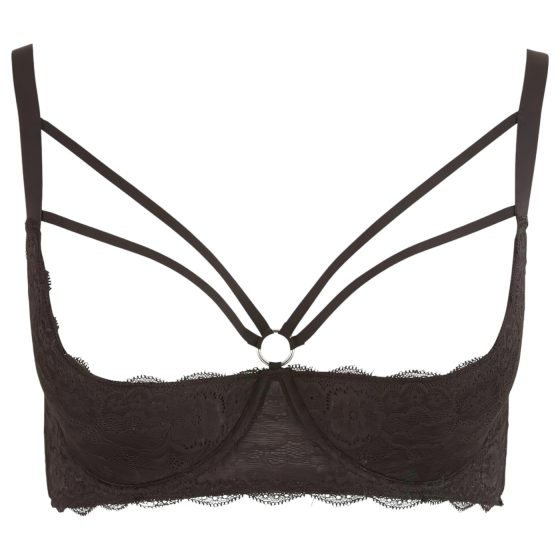 Cottelli Plus Size - Strappy Ringed Lift Bra (Black) - 85E