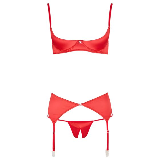 Cottelli - Heart Open Bust Set (Red)  - 85B/L