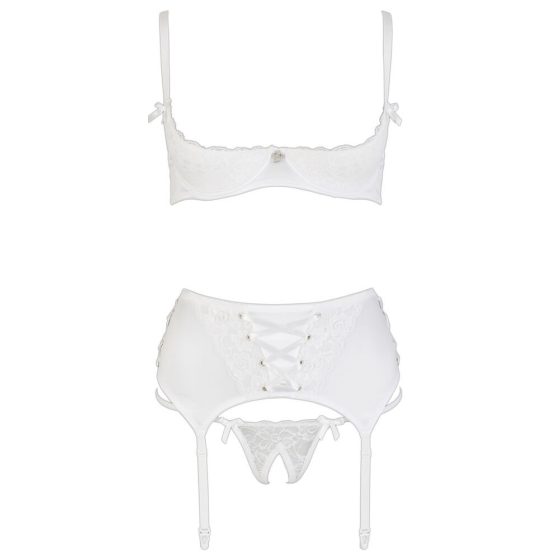 Cottelli - corset lace bodice set (white)