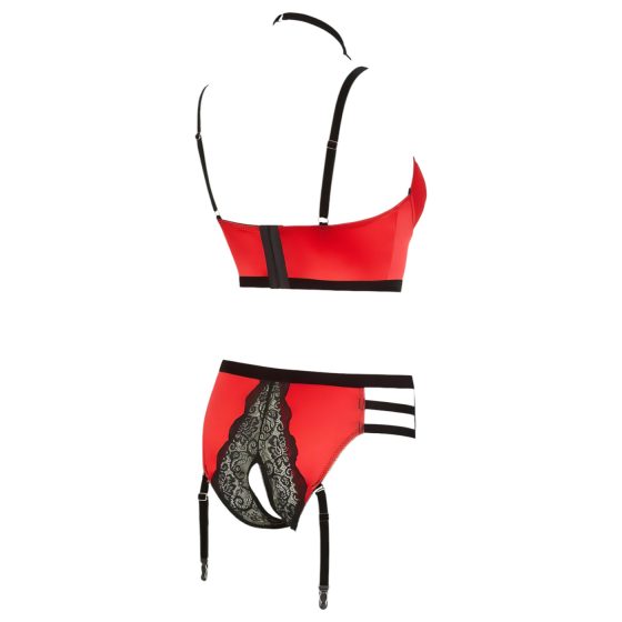 Abierta Fina - Red Ring Lift Lingerie Set - 80B/M