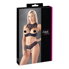 Cottelli - Open Cup Bra Set (Black)