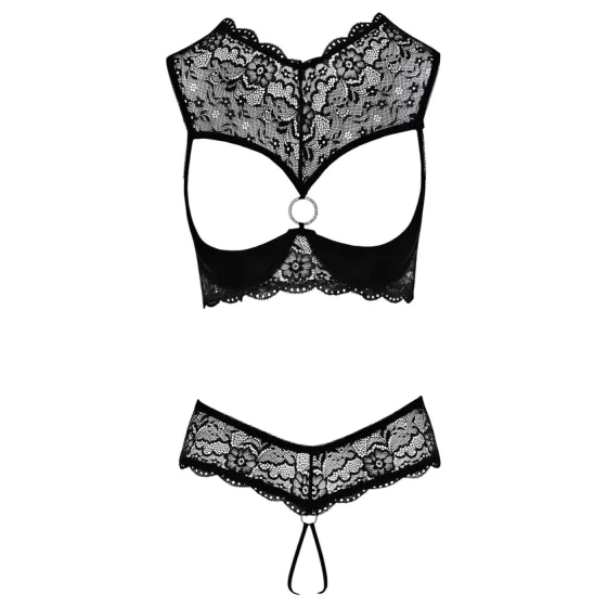 Cottelli - Open Cup Bra Set (Black) - 80B/M