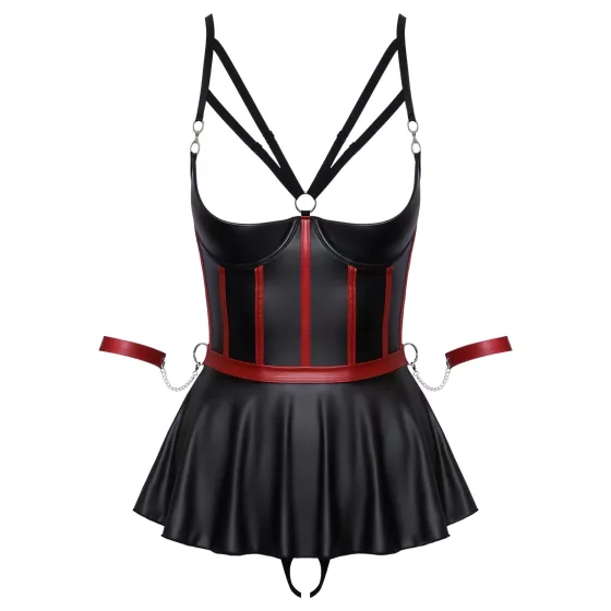 Cottelli Bondage - Shiny Set with Wrist Cuffs (Black) - 80B/M