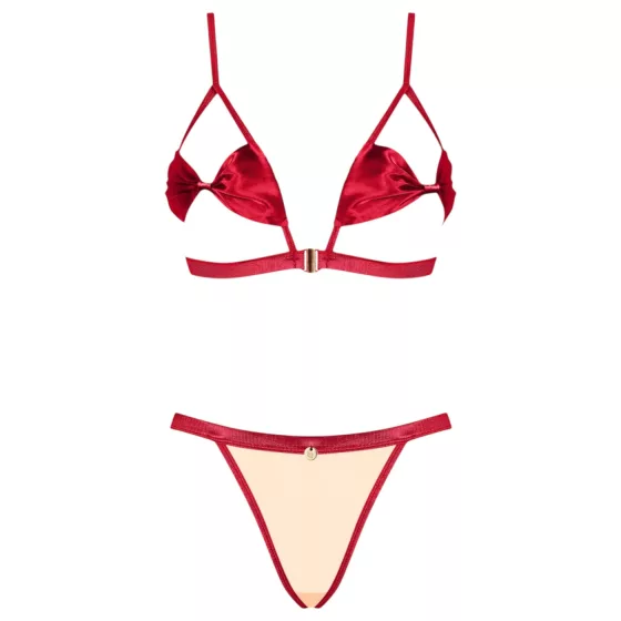 Obsessive Rubinesa - piquant lingerie set (red) - L/XL