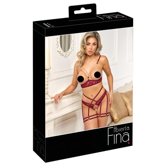 Abierta Fina - chain breast lift set (red)