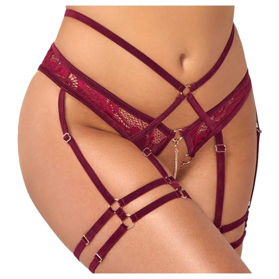 Abierta Fina - chain breast lift set (red)